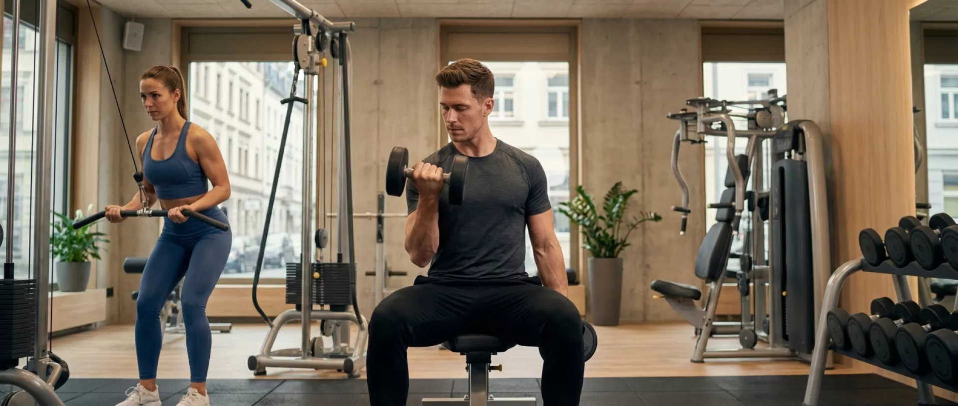 Stark. Gesund. <span class="text-accent">Du.</span>
Dein Muskeltraining in Lügde. Header Hintergrund